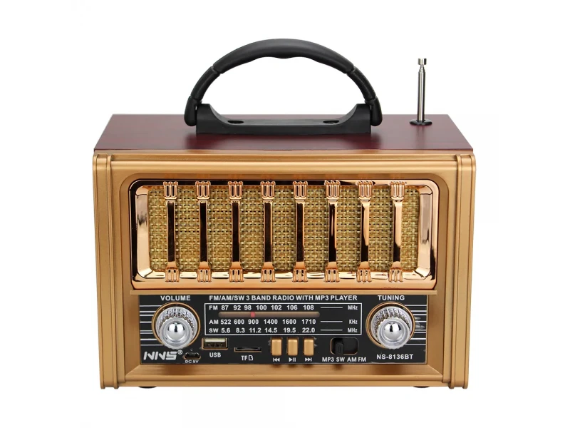 Radio retro NNS NS-8136BT cu Bluetooth, USB, SD, FM, AM, SW