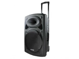 Difuzor de 15" cu baterie încorporată, Bluetooth, player MP3, 2 microfoane wireless pentru karaoke