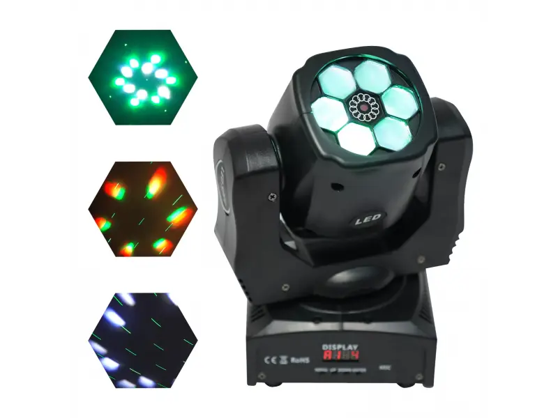 Efect de scenă disco LED cu cap mobil 6 diode de 12W + Laser FS-20183 Efect de scenă disco LED cu cap mobil 6 diode de 12W + Laser FS-20183