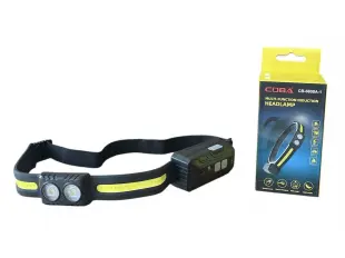 Lanternă frontală puternică din cauciuc COBA CB-6808A-1 cu 2 moduri de funcționare