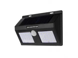 Proiector solar cu 40 de diode LED pentru montare pe perete cu senzor de mișcare PIR