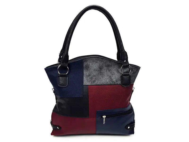 Geantă multicoloră cu model patchwork