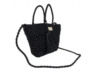 Geantă neagră din ratan - Nansi