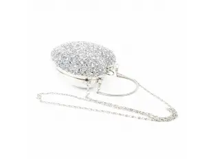 Geantă argintie strălucitoare - inimă