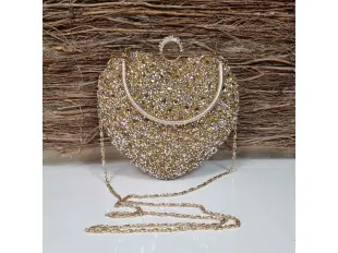 Geantă aurie strălucitoare - inimă