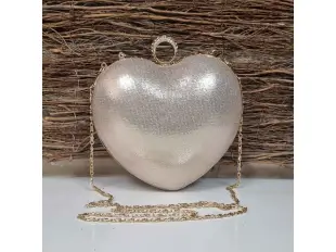 Geantă aurie strălucitoare - inimă