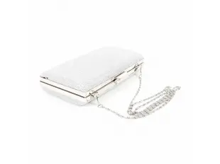 Geantă mare de seară argintie