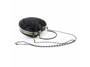 Geantă neagră strălucitoare - inimă