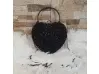 Geantă neagră strălucitoare - inimă