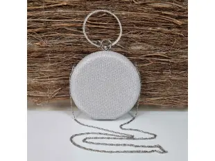 Geantă rotundă argintie - Kalia