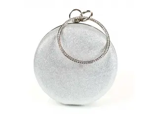 Geantă rotundă argintie pentru absolvire