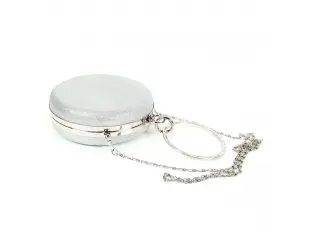 Geantă rotundă argintie pentru absolvire