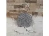 Geantă rotundă argintie strălucitoare