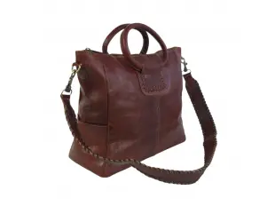 Geantă din piele maro - Lonaq