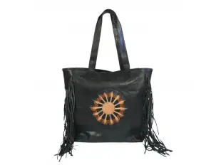 Geantă neagră din piele naturală - Emes