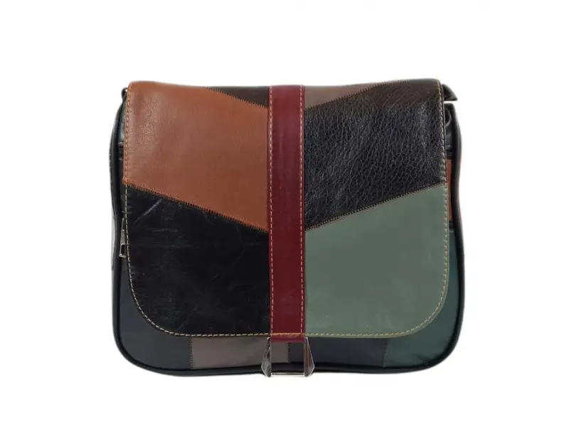 Geantă colorată din piele naturală - Elia