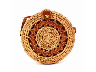 Geantă rotundă din ratan