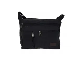 Geantă bărbătească neagră, robustă - pânză