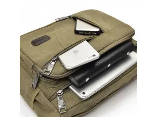 Geantă bărbătească verde rezistentă - pânză