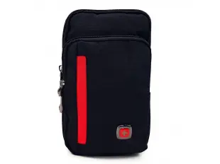 Geantă subțire pentru bărbați, material rezistent, roșie