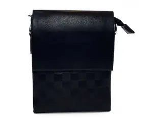 Geantă bărbătească din piele ecologică, pătrate - mică