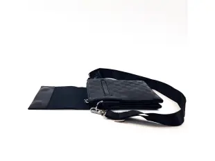 Geantă bărbătească din piele ecologică, pătrate - mică