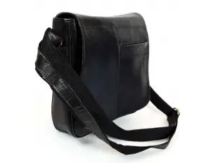 Geantă bărbătească neagră din piele naturală