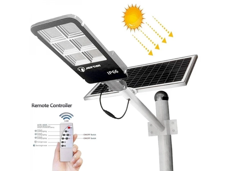 Lampă stradală solară cu panou și suport JORTAN 1800W