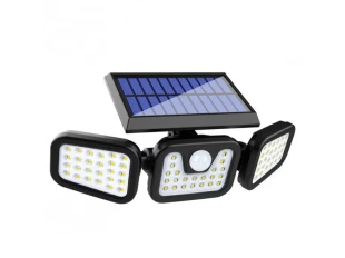 Lampă solară FL-1725A cu senzor de mișcare cu 74 LED-uri, Negru