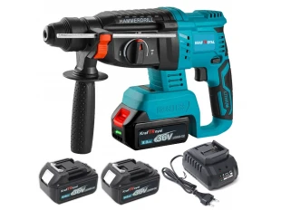 Ciocan perforator fără fir KraftRoyal 36V 8Ah cu 2 baterii + husă
