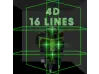 Nivelă laser 4D KraftRoyal pentru construcții cu 16 linii (nivelă laser verde în patru puncte) autonivelantă