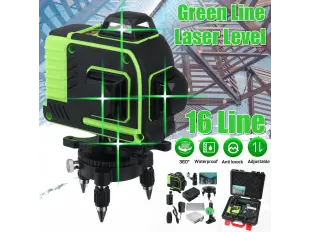 Nivelă laser 4D KraftRoyal pentru construcții cu 16 linii (nivelă laser verde în patru puncte) autonivelantă