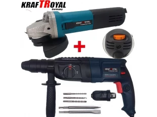 Set Ciocan perforator 1600W + Polizor unghiular 1100W 125mm KraftRoyal