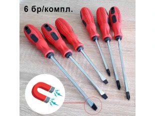 Set șurubelnițe magnetice X&Z cu 6 piese, drepte și în cruce