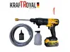 Set universal KraftRoyal 5 în 1 cu 5 accesorii: șurubelniță, cheie de impact, percuție, ciocan rotopercutor, jet de apă și polizor unghiular