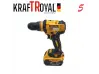 Set universal KraftRoyal 5 în 1 cu 5 accesorii: șurubelniță, cheie de impact, percuție, ciocan rotopercutor, jet de apă și polizor unghiular
