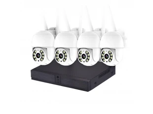 Set de 4 camere wireless cu rotire/înclinare și înregistrator NVR