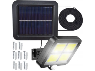 Lampă LED cu panou solar, telecomandă și senzor de mișcare / fotocelulă BK-128-6COB