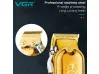 Mașină de tuns VGR 650, lamă de oțel, afișaj LCD, șase accesorii, auriu