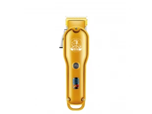 Mașină de tuns VGR 650, lamă de oțel, afișaj LCD, șase accesorii, auriu