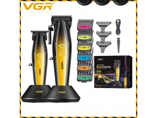 Mașină de tuns VGR V-270 cu suport de încărcare (galbenă)