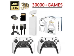 Consolă de jocuri retro Game Stick M15 4K cu 30.000 de jocuri încorporate și joystick-uri wireless