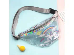 Geantă crossbody transparentă - unicorn