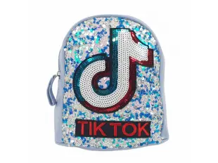 Ghiozdan albastru pentru copii cu paiete - Tik Tok
