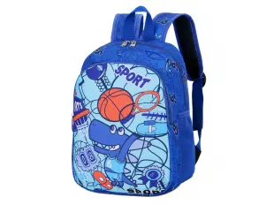 Ghiozdan albastru pentru copii - dinozaur