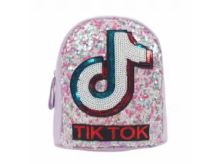 Ghiozdan mov pentru copii cu paiete - Tik Tok