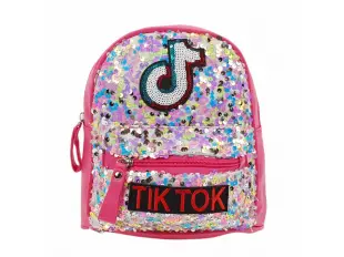 Rucsac ciclamen cu paiete - Tik Tok