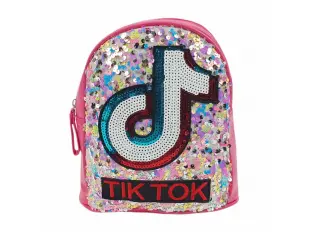 Rucsac pentru copii cu ciclam și paiete - Tik Tok