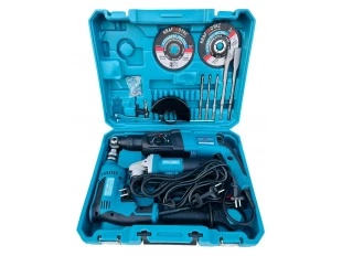 Set de ciocan perforator, polizor unghiular 125 mm și burghiu 1200W KraftRoyal