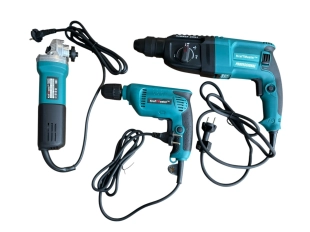 Set de ciocan rotopercutor, polizor unghiular 125 mm și burghiu 1200W KrasfTMaster
